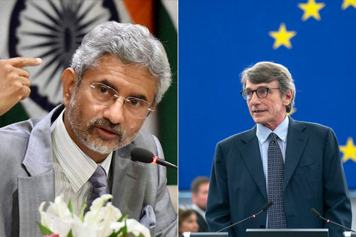 David Sassoli and S Jaishankar