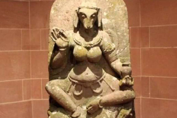 Goat headed Yogini Devi statue being brought back from London