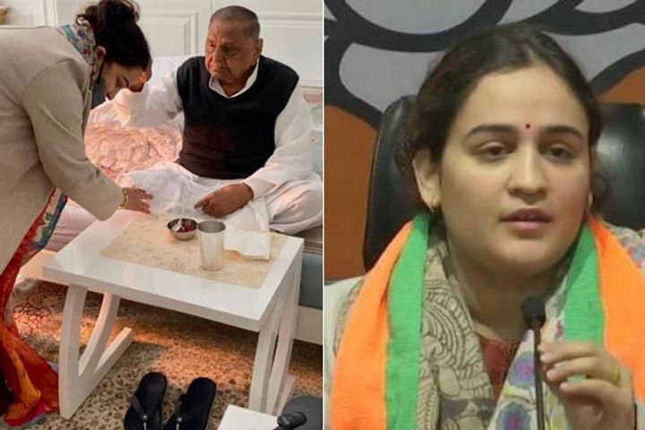 After joining BJP Aparna Yadav took blessings from Mulayam