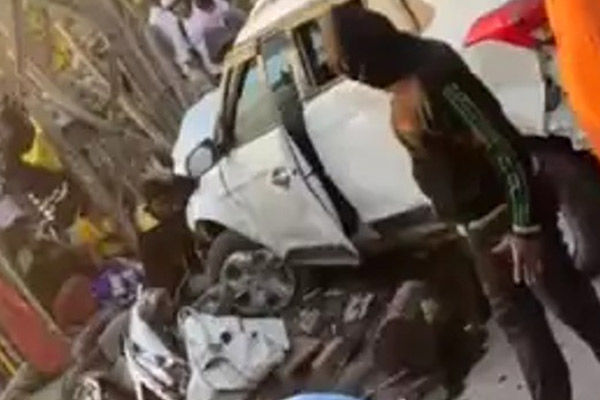 minor climbs car on people sitting on pavement 4 women killed
