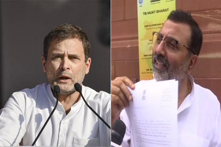 BJP MP Nishikant Dubey gives breach of privilege notice against Rahul Gandhi