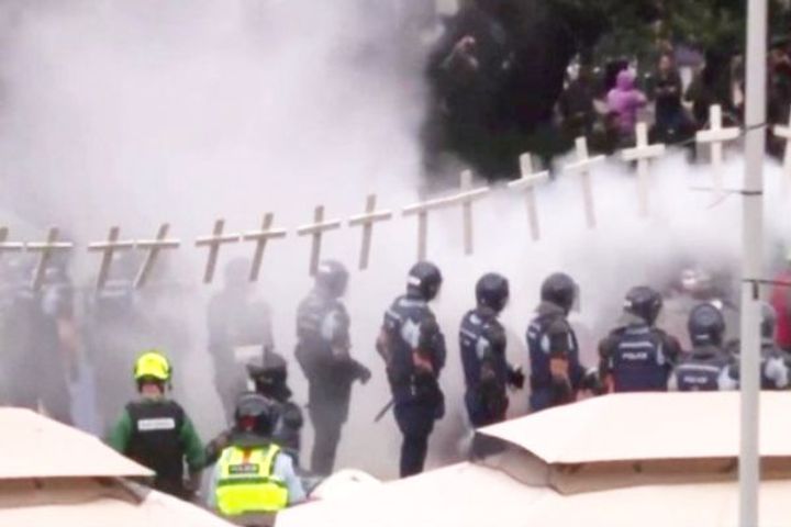 Police and protesters clash outside New Zealand parliament, 36 arrested