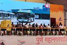 pm narendra modi flags off 150 electric buses for public transport in pune