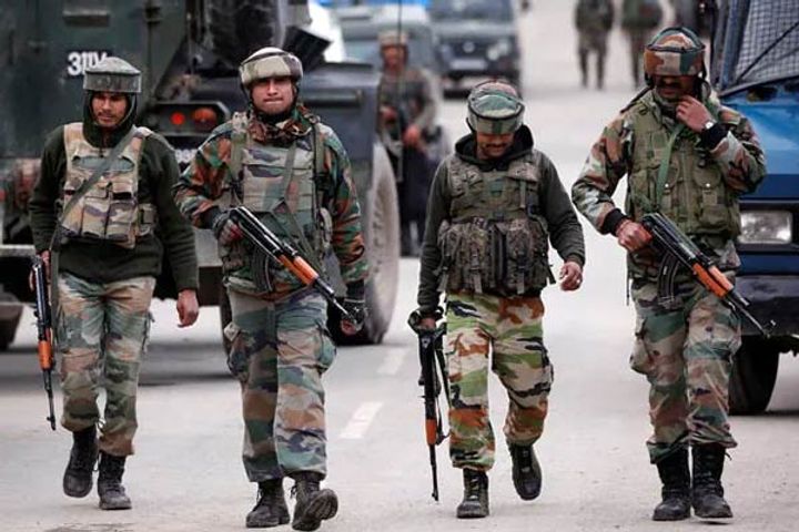 security forces surrounded two terrorists in pulwama asked to surrender