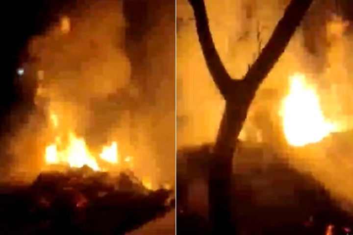 Massive fire broke out in a wooden godown in Thane's Kopri area