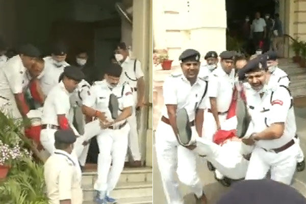marshals took out 8 cpiml mlas from bihar assembly