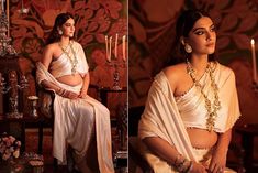 sonam kapoor flaunts baby bump in bikini style blouse