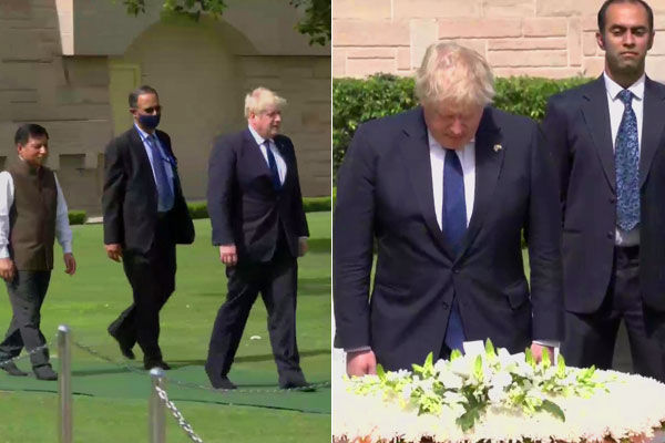 Boris Johnson pays homage to Mahatma Gandhi at Raj Ghat after grand welcome in Delhi
