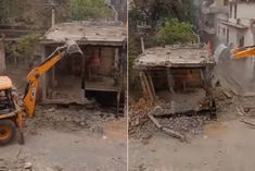 bulldozer ran on 300 year old shiva temple in alwar