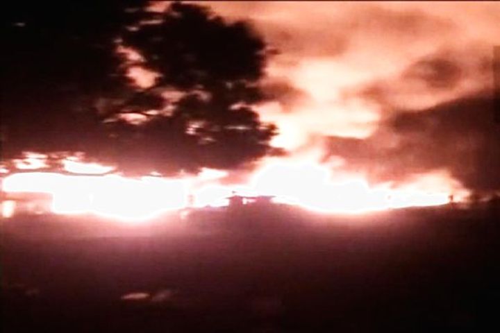 massive fire breaks out in garbage near sector 6 of manesar in gurugram