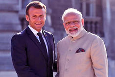 PM Modi and Emmanuel Macron Meeting