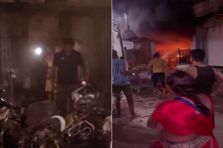 fire broke out in a building in indore