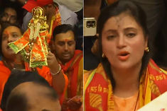 Navneet Rana recited Hanuman Chalisa with her husband at Connaught Place