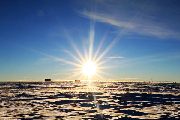 sun set in antarctica 