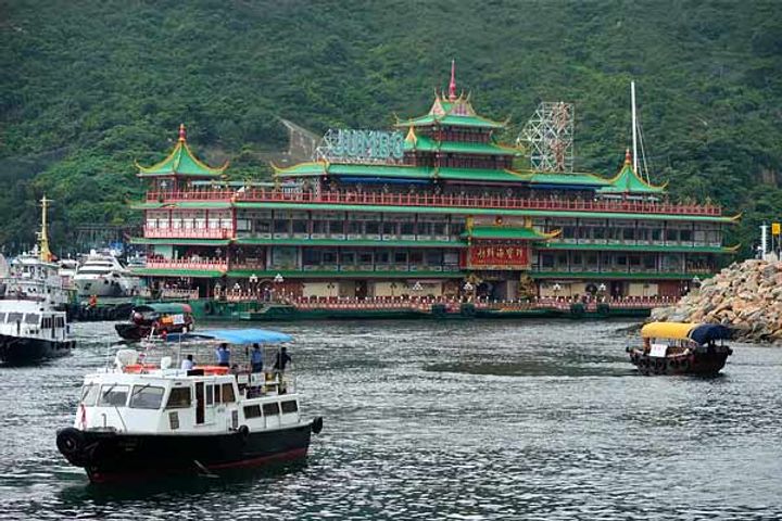 Hong Kong's famous floating restaurant submerges in the South China Sea
