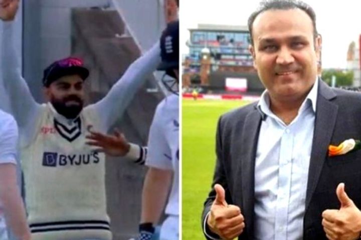 commentator sehwag said this when virat kohli started dancing after billings got out