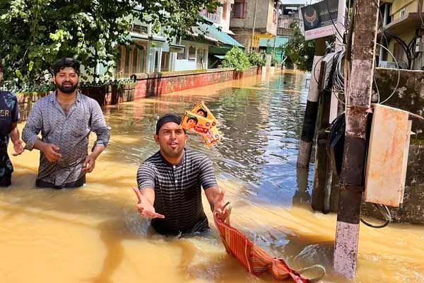 flood crisis in 27 districts in assam bad condition around meghalaya and tripura border