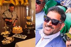 dhoni celebrated his birthday with wife and friends went to uk to watch wimbledon match
