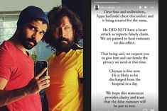 vikrams son gave health update the actor did not have a heart attack