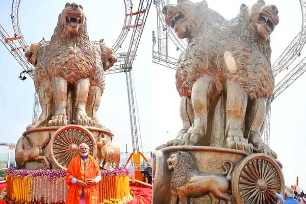 oppositions allegation about ashoka pillar in parliament house lions were shown aggressive