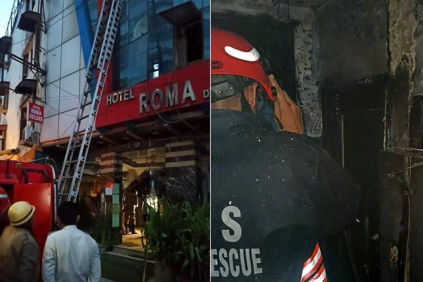 fire breaks out in paharganj hotel 10 people rescued