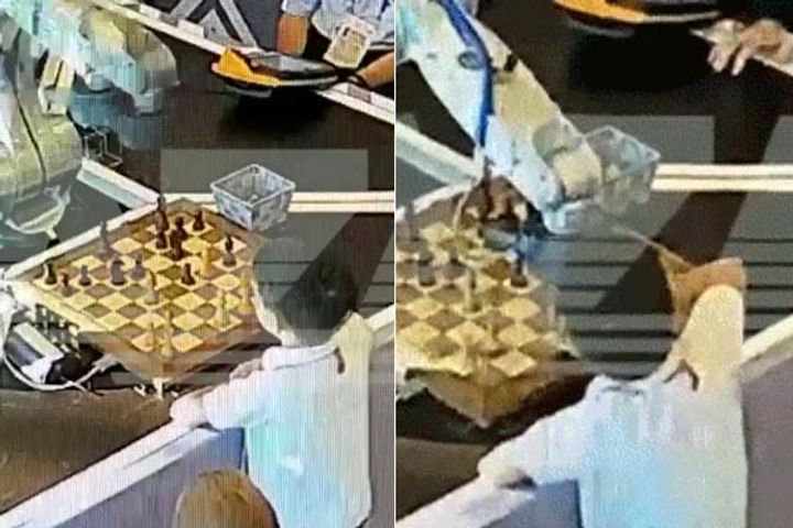 robot breaks finger of 7 year old boy during chess tournament video surfaced