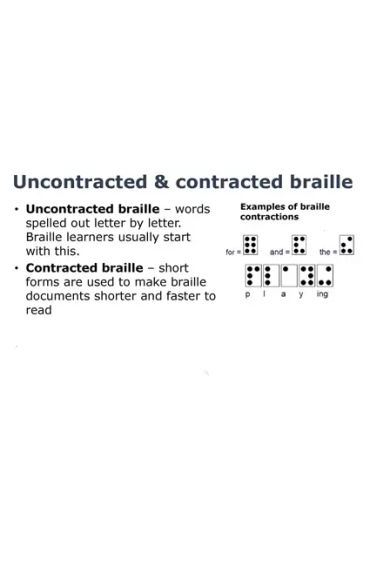 braille, blind, shorthand, abbreviated, contracted version