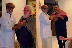 madhavan met rajinikanth was seen touching thalaivas feet video on social media