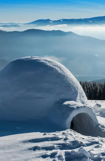 snow homes.