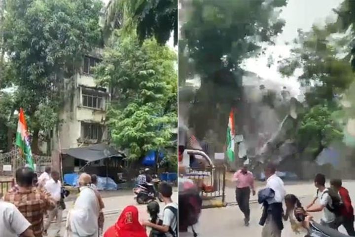 five storey building collapses in mumbais borivali five storey building collapses in mumbais borivali