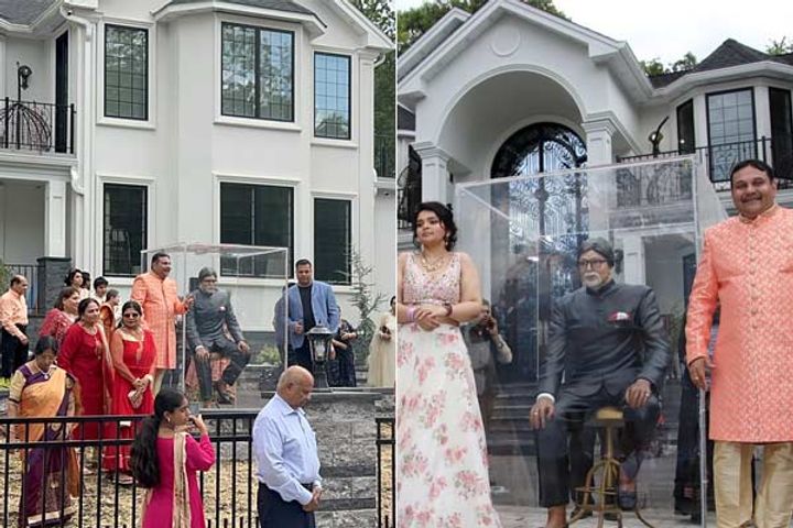 Indian American Family Installs Life Size Statue of Amitabh Bachchan at Their New Jersey Home