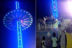 swing broken from a height of 50 feet in mohali 30 people injured 13 serious video of the incident s
