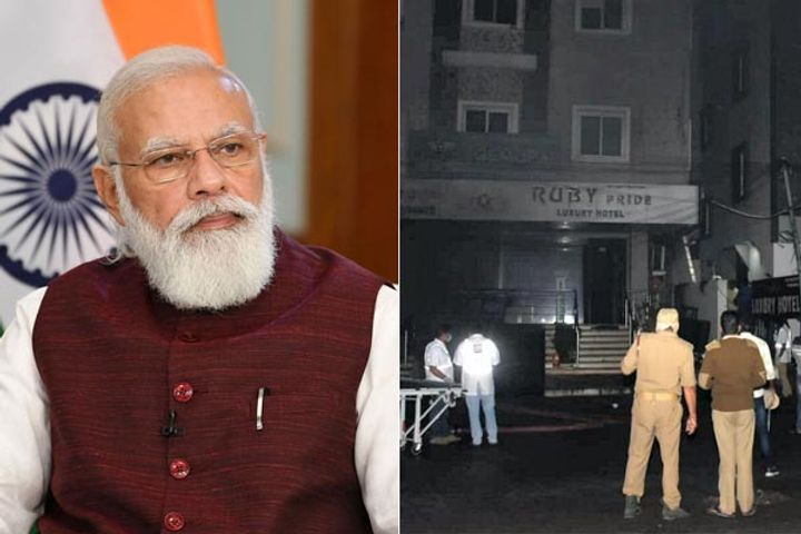 fire breaks out in electric scooter showroom in secunderabad 6 people burnt alive many injured