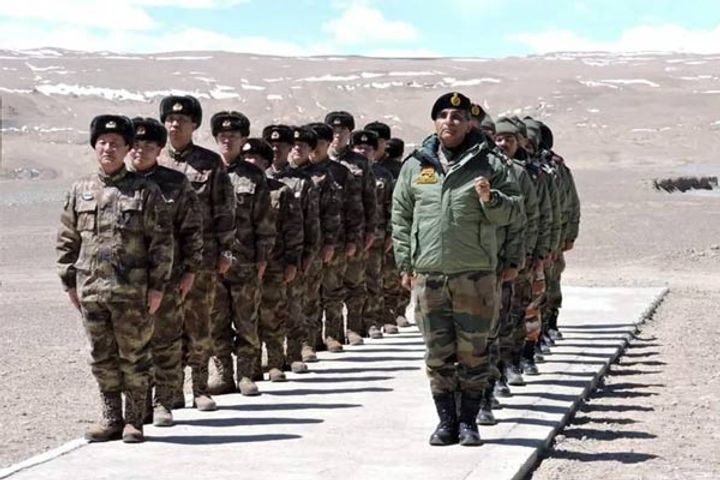soldiers of india and china withdraw from gogra hotsprings 15 area gathered since the 2020 skirmish