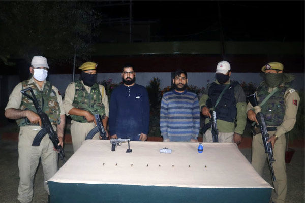 two lashkar e taiba hybrid terrorists arrested in sopore arms recovered