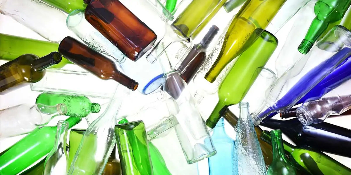 glass, sand, lime, soda, ash, high temperature