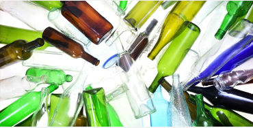 glass, sand, lime, soda, ash, high temperature