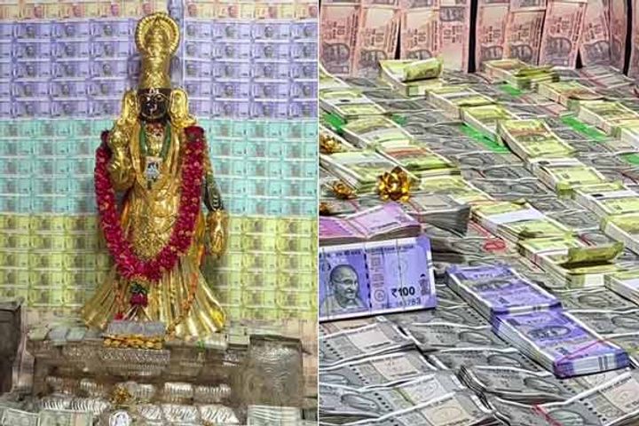 goddess vasavi kanyaka parmeshwar temple decorated with 8 crore notes on navratri