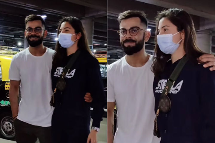 anushka returned to mumbai from london after shooting for chakda express kohli reached the airport t