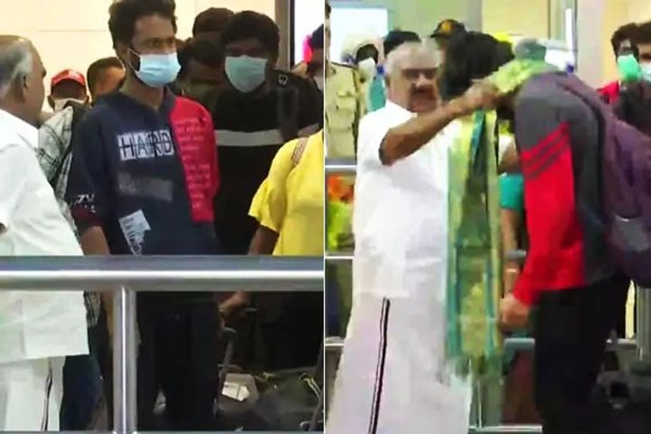 13 indians held hostage in myanmar return to india welcome at chennai airport
