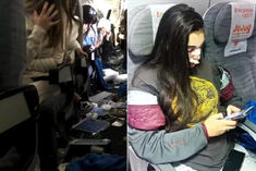 there was chaos in the plane during the flight 12 passengers injured womans broken nose
