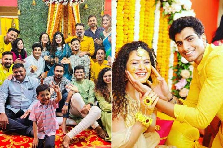celebrities gathered in singer palak muchhals turmeric and mehendi