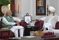 pm modi reaches dera beas meets baba gurinder singh dhillon