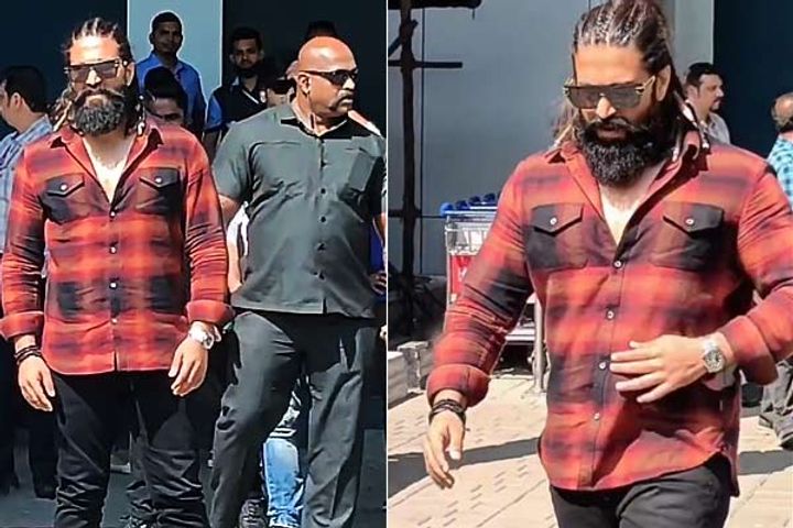 fans were impressed after seeing yash long beard new hairstyle swag at the airport