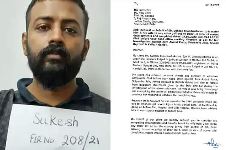 5th letter of thug sukesh in 35 days accused of attack in jail names of kejriwal and satyendra jain