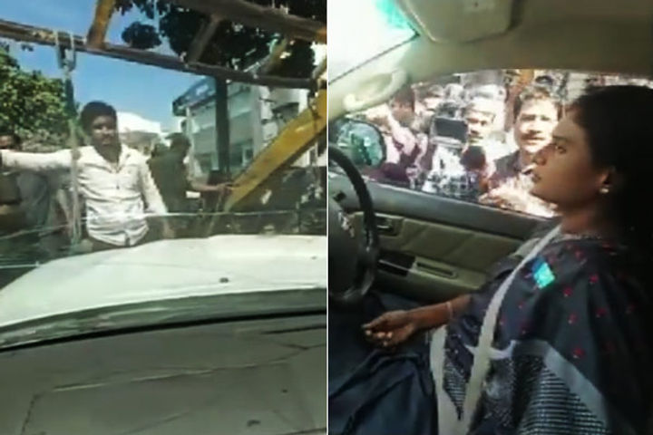 आंध्र प्रदेश के सीएम की बहन को कार समेत उठाकर ले गई हैदराबाद पुलिस |  Hyderabad police took away the sister of andhra pradesh cm along with her  car - Shortpedia News App