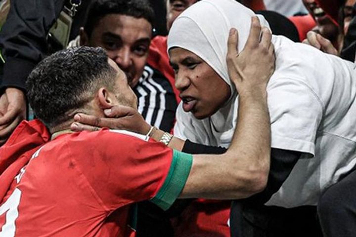  Ashraf Hakimi kisses his mother amid victory celebrations creates ruckus