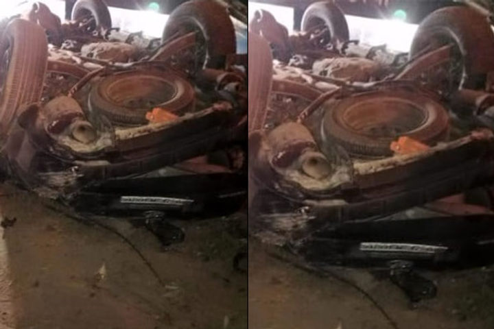 car collided with nilgai in basti three people died