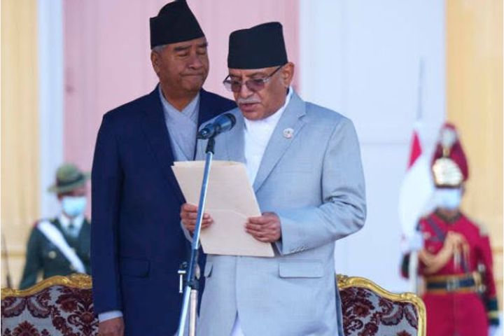 prachanda took oath as the prime minister of nepal this is his third term