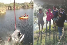 car falls into water filled mine in chhattisgarh 4 people of same family killed